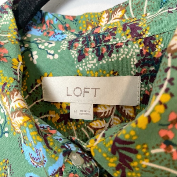 Loft Floral Print Green Everyday Shirt - Picture 6 of 9